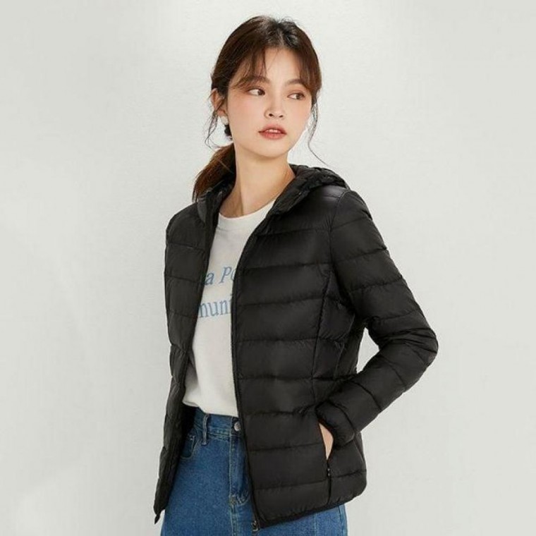 여성용 6컬러 오리털 베이직 모자 패딩 겨울 오리털패팅 보온 필수품 기본