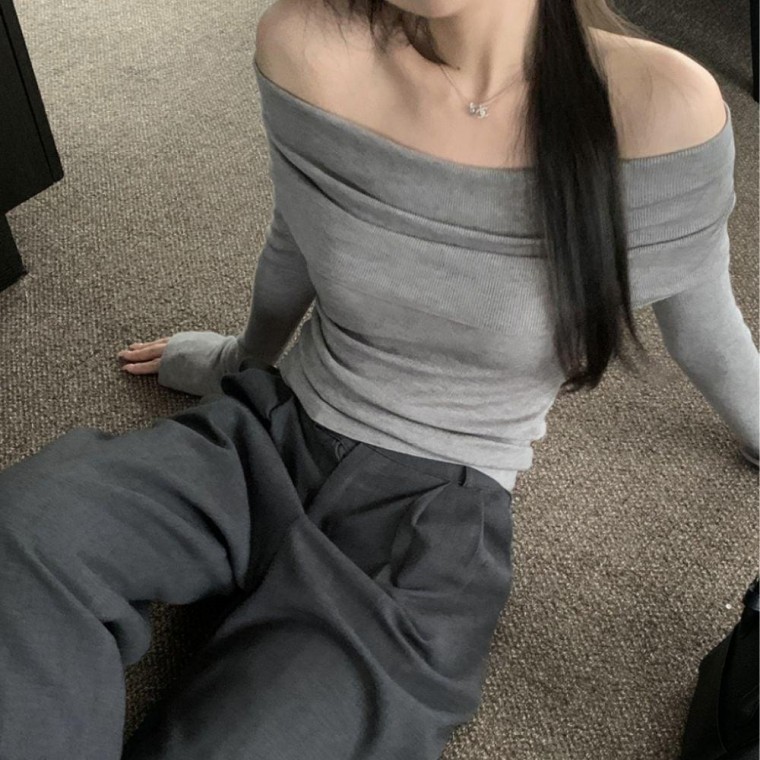 여리핏 오프 숄더 니트탑 페미닌룩 데일리룩 데이트룩 캐주얼룩 여성 의류